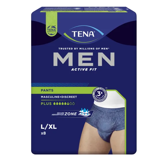 TENA Men Active Fit Slip Boxer Pants Plus: Protezione e Comfort