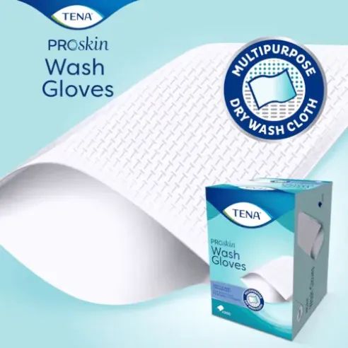 Tena Wash Glove Guanto per la Detersione Monouso Manopola Asciutta