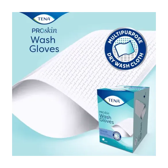 Tena Wash Glove Guanto per la Detersione Monouso Manopola Asciutta