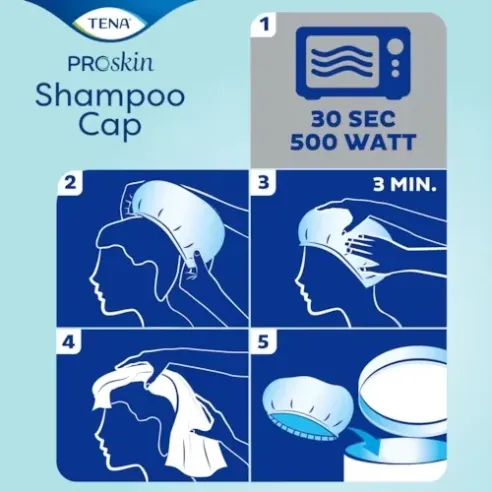 TENA Proskin Shampoo Cap: Cuffia Monouso con Shampoo e Balsamo