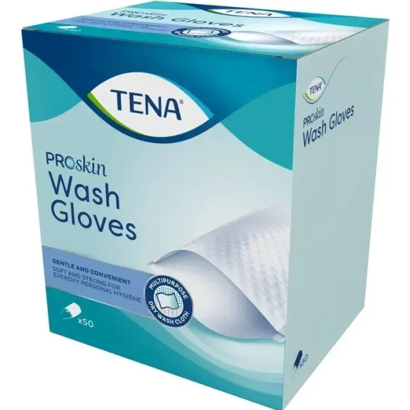 Tena Wash Glove Guanto per la Detersione Monouso Manopola Asciutta