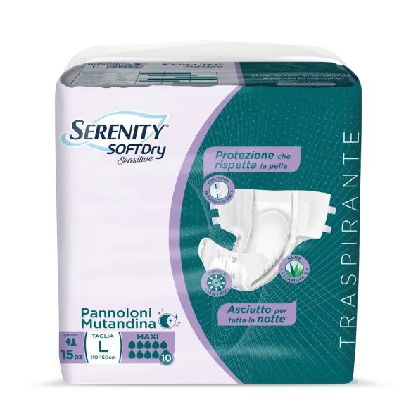 Serenity SoftDRY Maxi Sensitive Pannolone Mutandina Taglia L