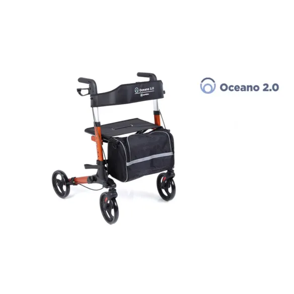 Rollator Pieghevole OCEANO 2.0 in Alluminio - 4 Ruote, Sicurezza e Comfort