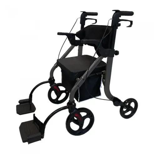 Rollator Monaco: Deambulatore Leggero e Pieghevole con Sedile Imbottito