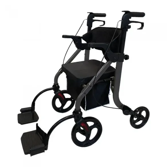 Rollator Monaco: Deambulatore Leggero e Pieghevole con Sedile Imbottito